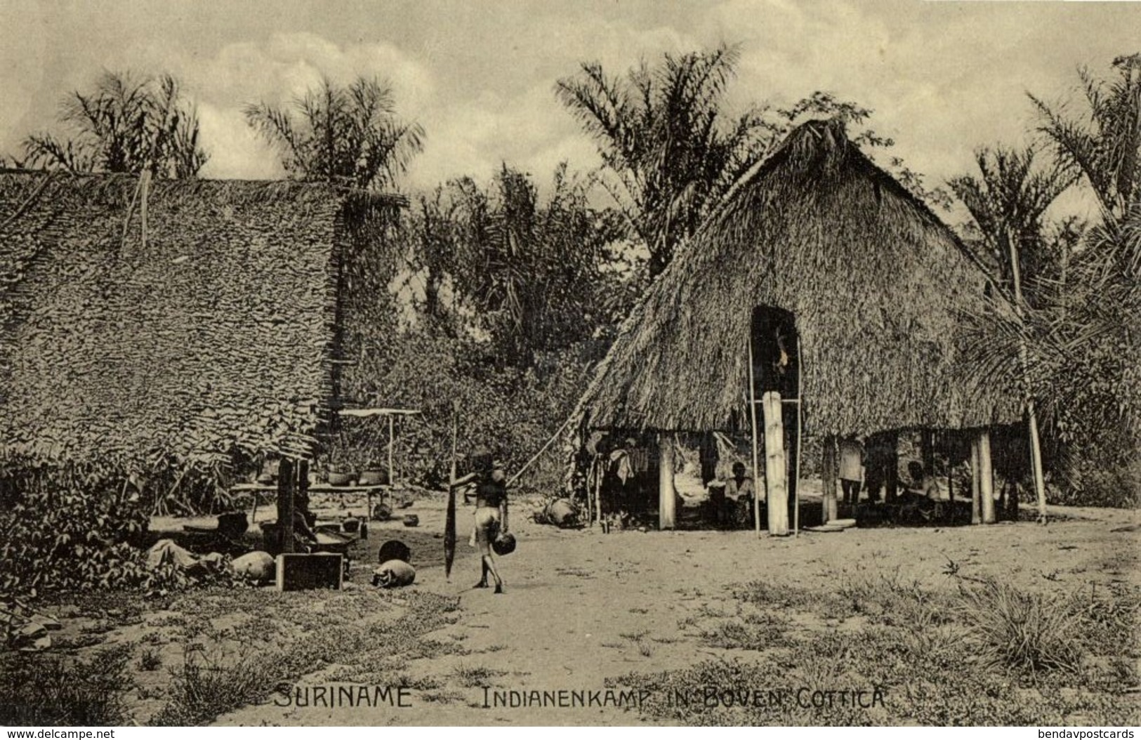 Suriname, Indian Village In Upper Cottica (1910s) Postcard - Surinam