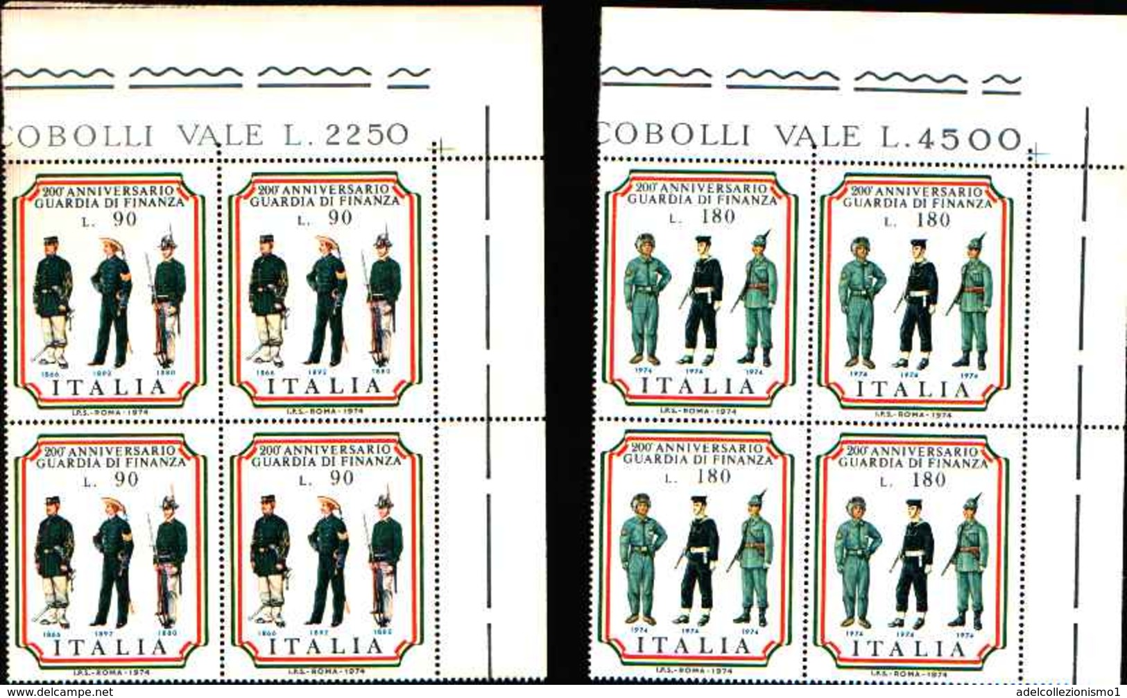 74845) ITALIA-QUARTINA- Bicentenario Della Guardia Di Finanza - 21 Giugno 1974 -MNH** FOTO INDICATIVA - 1971-80:  Nuovi