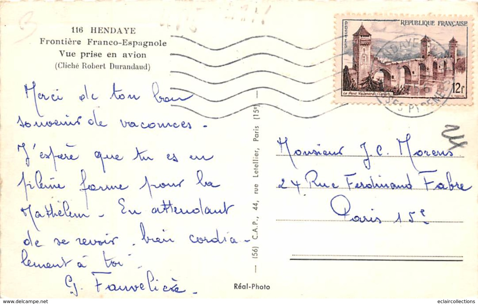 Hendaye        64          Vue Aérienne De La Frontière Franco-Espagnole             (voir Scan) - Hendaye