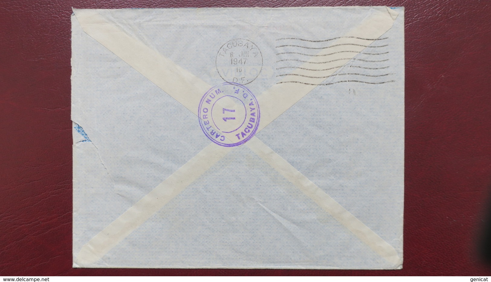 Gandon N° 729 Seul Sur Lettre Pour Le Mexique Mai 1947 Au Verso Cachet De Tacubaya - 1921-1960: Période Moderne