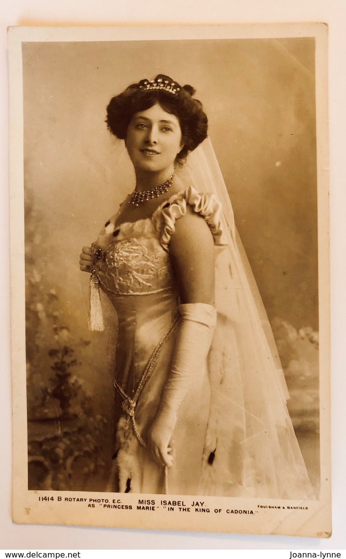 Vintage Postcard . Edwardian Actress Miss Isabel Jay.   Early 1900s - Théâtre