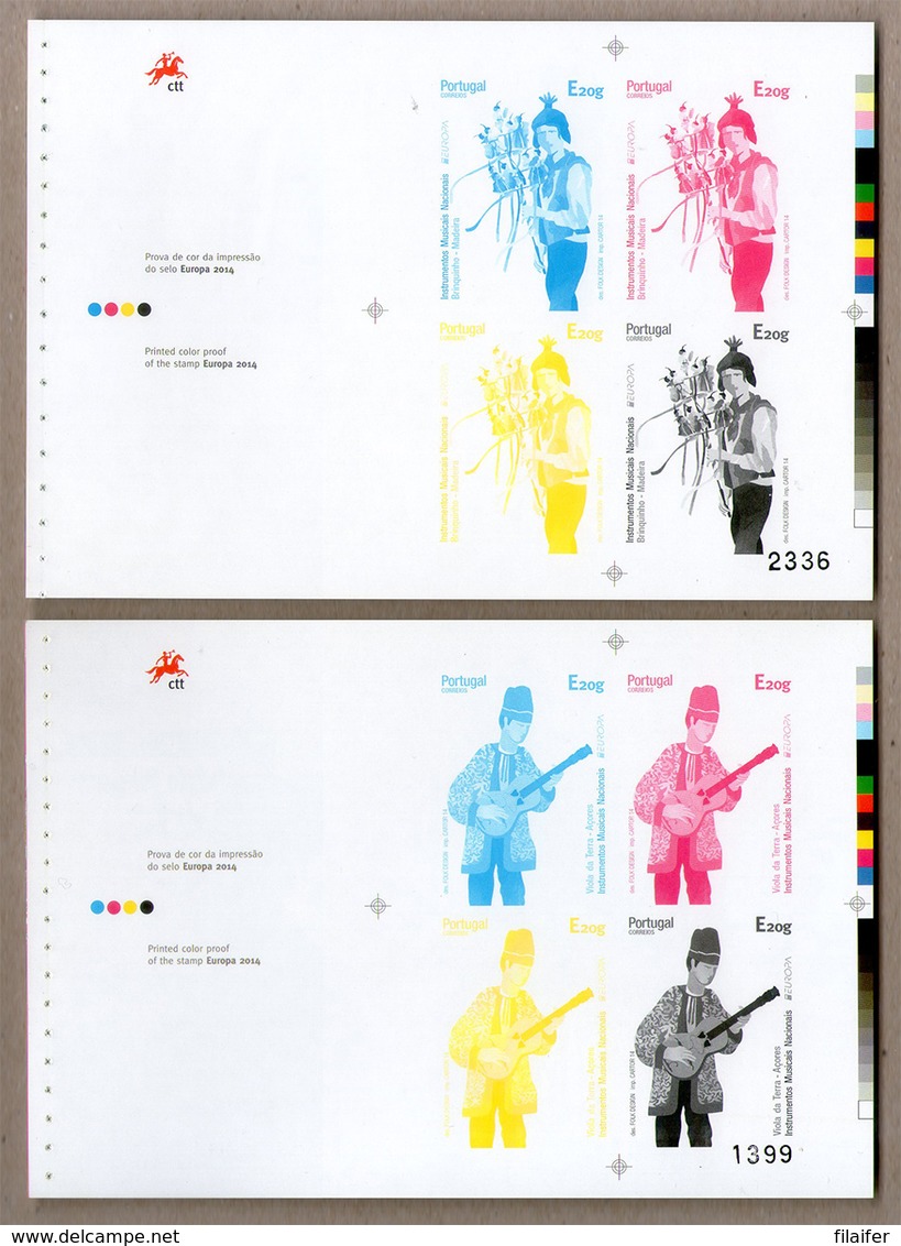 Portugal Azores/Madeira Stamps - Color Proof - National Musical Instruments Europe 2014 - Prove E Ristampe