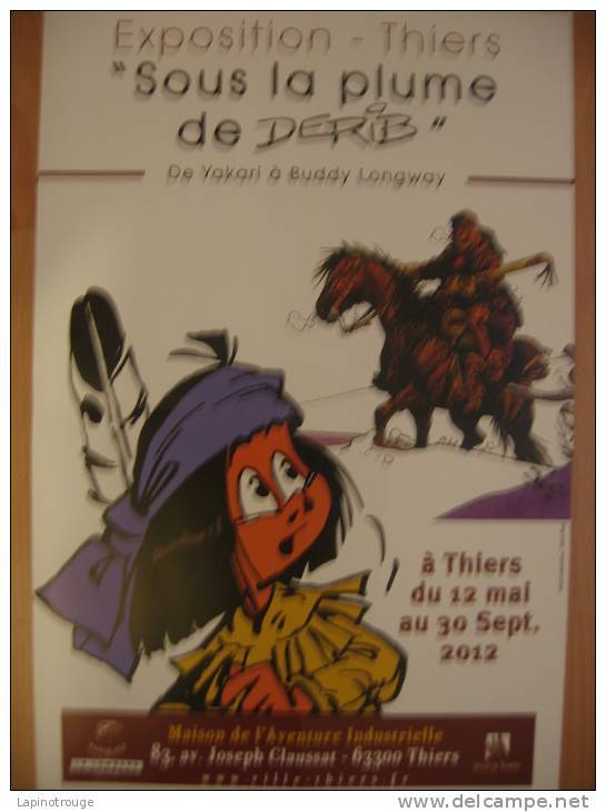 Affiche DERIB Exposition Thiers 2012 (Yakari Buddy Longway..) - Affiches & Offsets