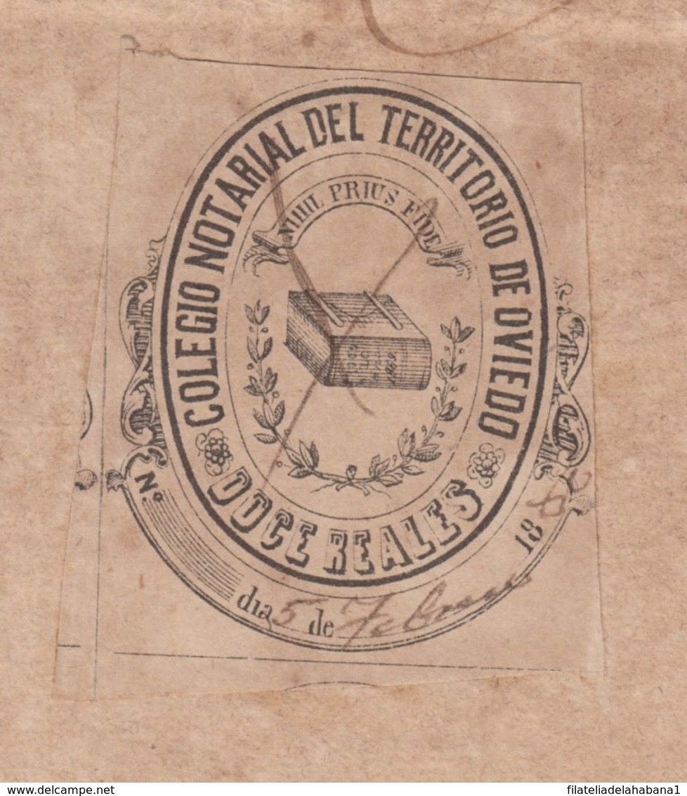 TMO-52 CUBA (LG1514) SPAIN ANT. REVENUE 1880 SEALLED PAPER + TIMBRE MOVIL 1886. - Impuestos