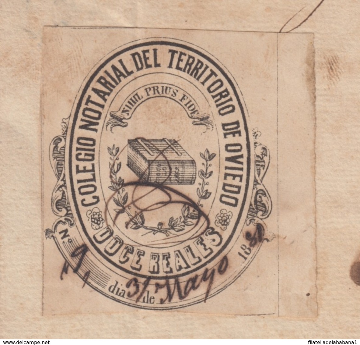 TMO-51 CUBA (LG1515) SPAIN ANT. REVENUE 1881 SEALLED PAPER + TIMBRE MOVIL 1886. - Impuestos
