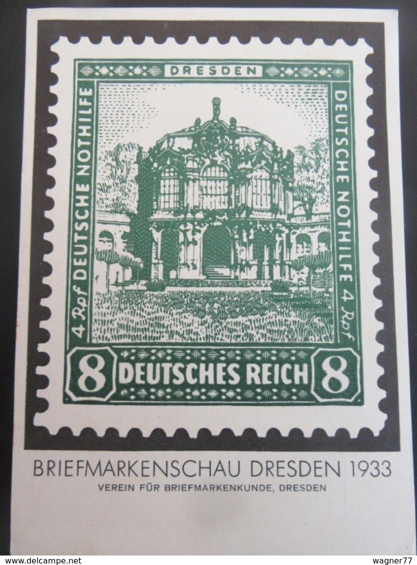 Postkarte Briefmarkenschau Dresden 1933 - Gelaufen - Briefe U. Dokumente