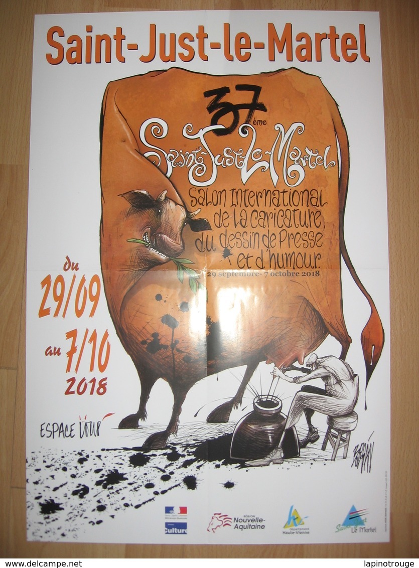 Affiche BOLIGAN Festival International De La Caricature Saint-Just Le Martel 2018 - Affiches & Offsets