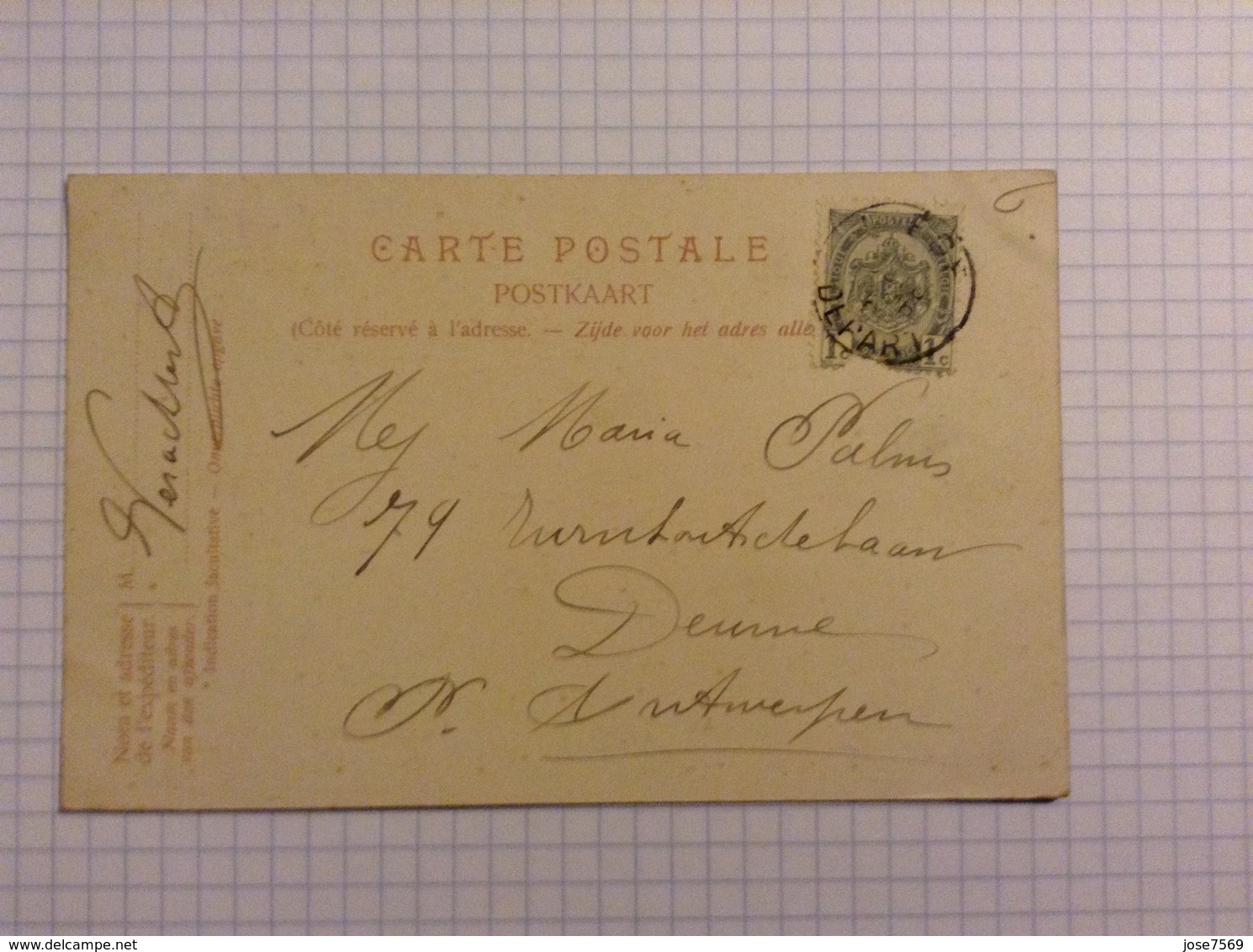 #postkaart, Liége La 1iere Cour Du Palais De Justice, Gelopen 1906, Zegel 1 Cent Nr. 53 - Liege