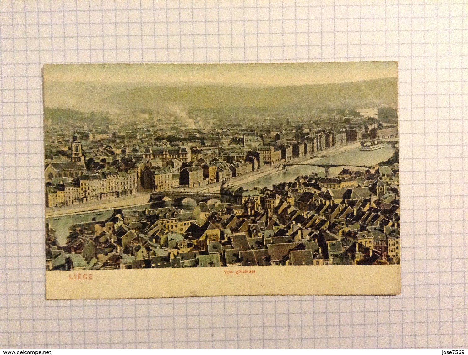 #postkaart, Liége Vue Générale, Gelopen 1906, Zegel 1 Cent Nr. 53 - Liege