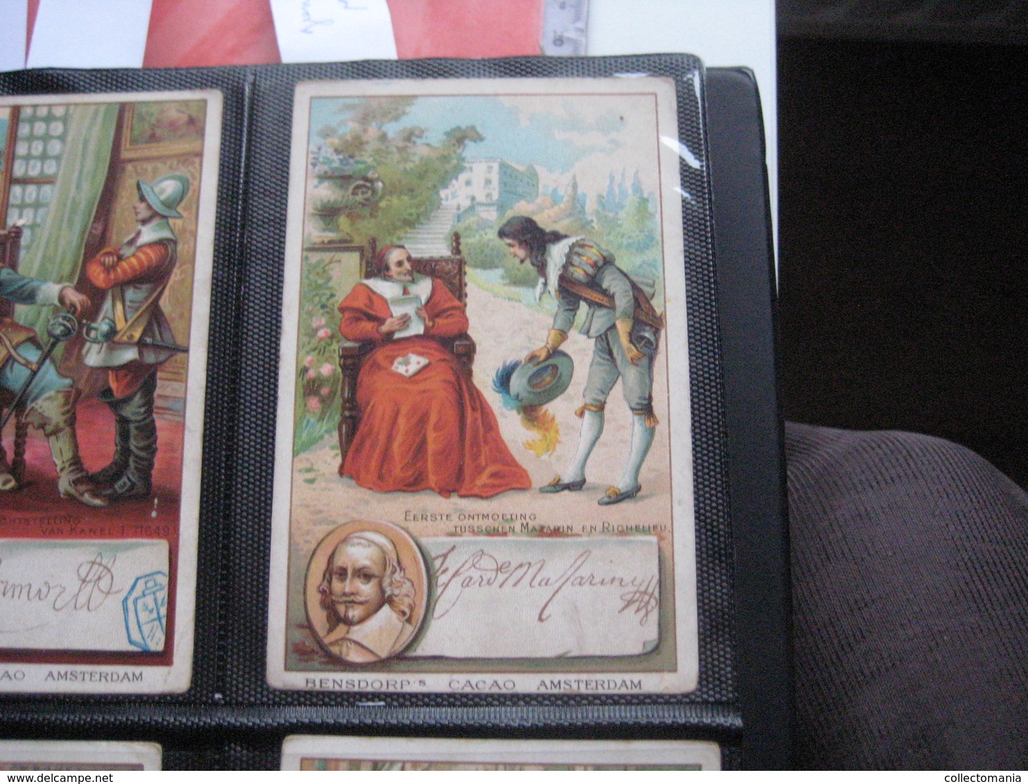 8 cards,  14cm X 9cm  advertising  c1890  CACAO COCOA BENSDORP chocolate, Famous WRITERS, literature VG