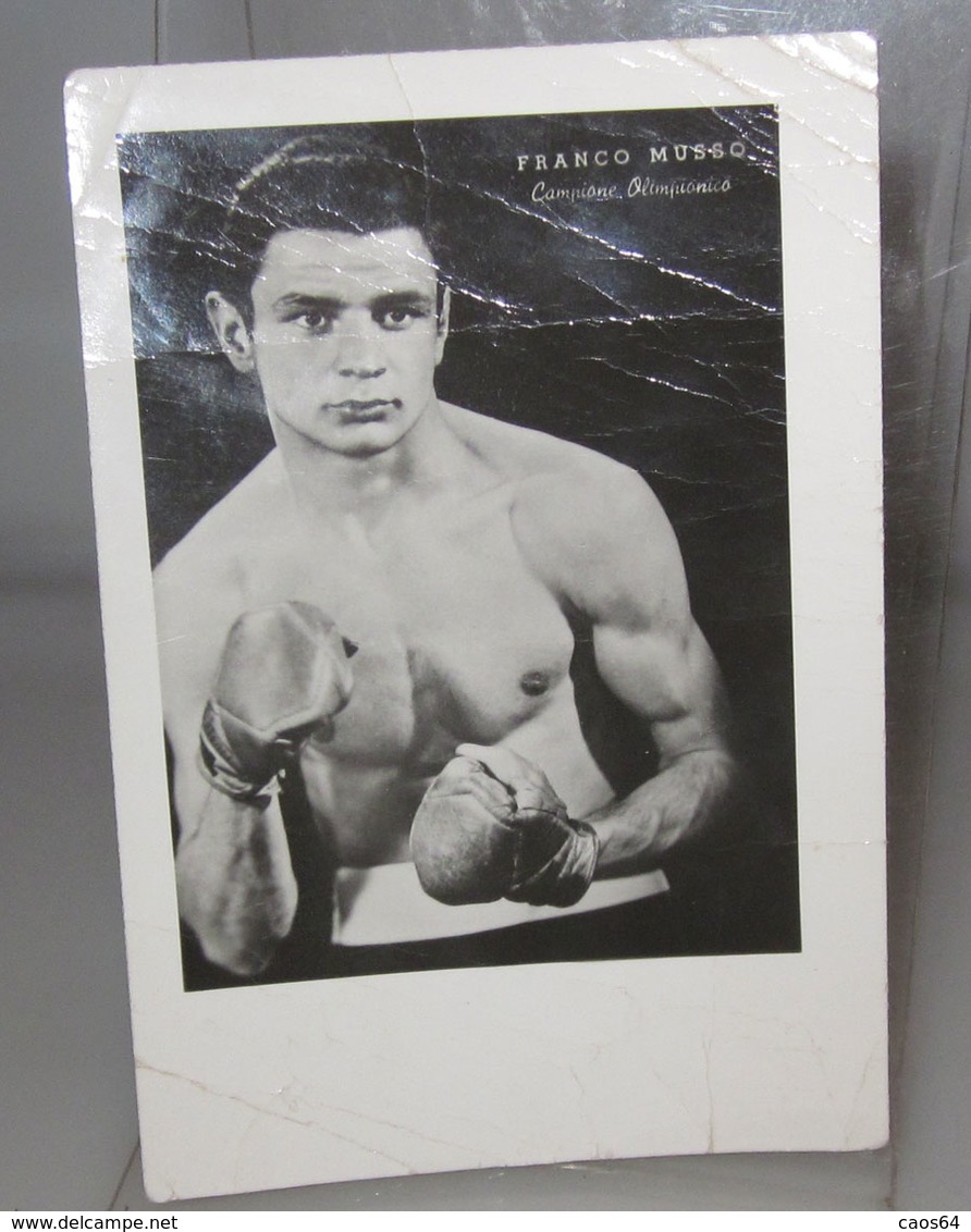 FRANCO MUSSO CAMPIONE OLIMPIONICO BOXE VINTAGE B/N FOTO - Bekleidung, Souvenirs Und Sonstige