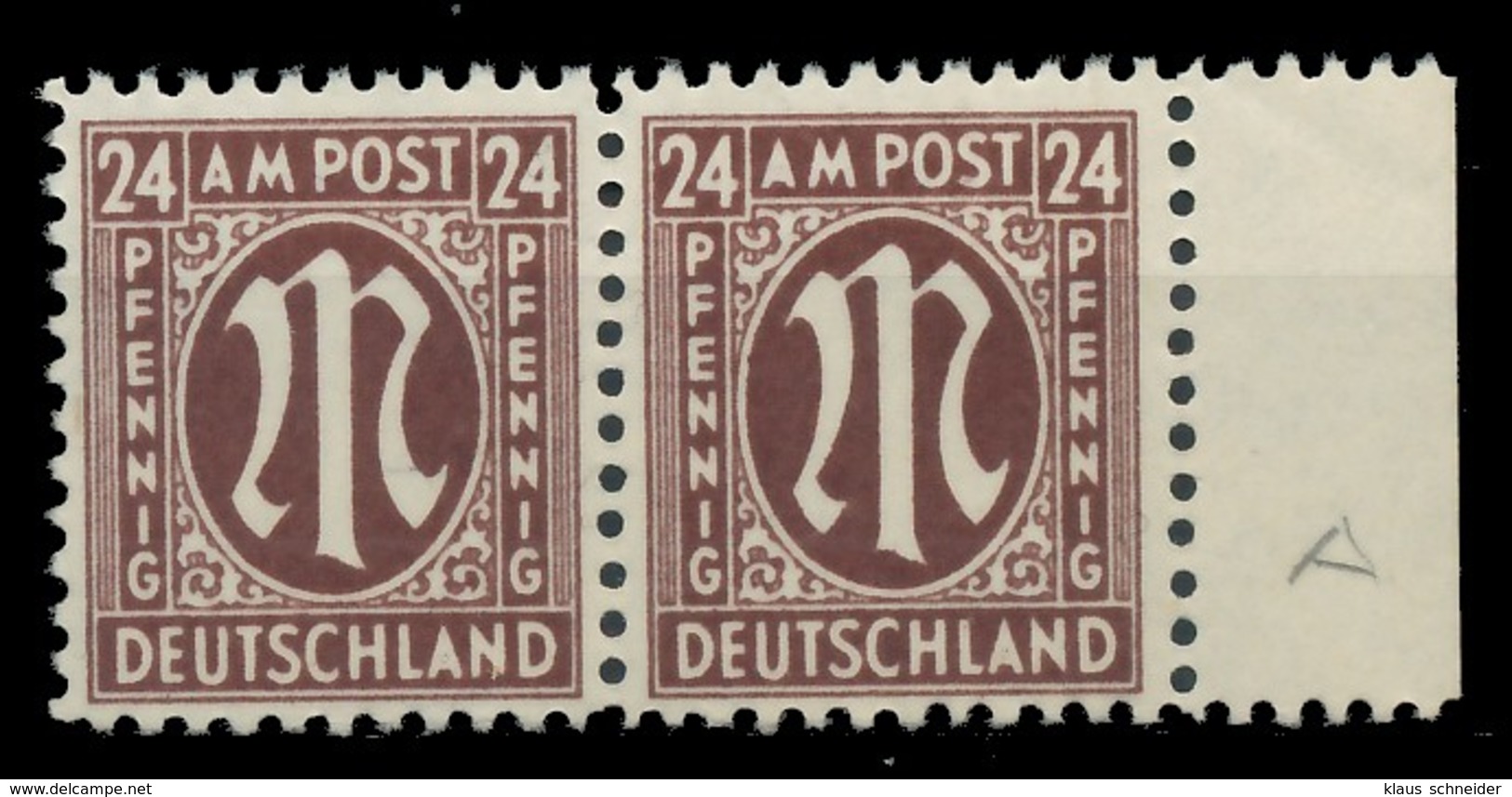 BIZONE AM-POST Nr 27Az Postfrisch WAAGR PAAR X81E5CE - Altri & Non Classificati