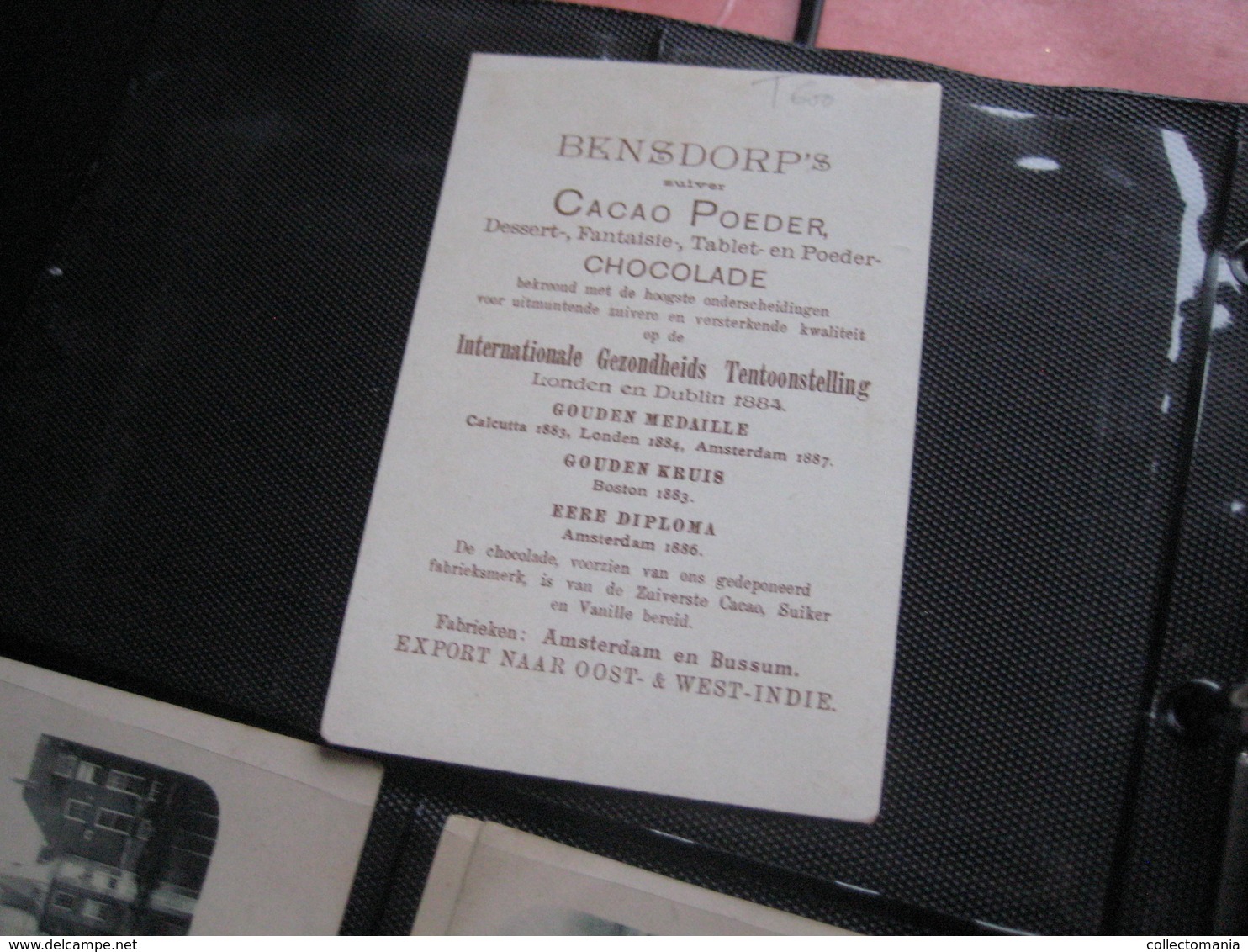 2 Cards , 13 Cm X 9 Cm  Advertising  C1890 CACAO Chocolade BENSDORP  WEST En OOST Indie; Printed For Batavia ( 9,5X7cm) - Historical Documents