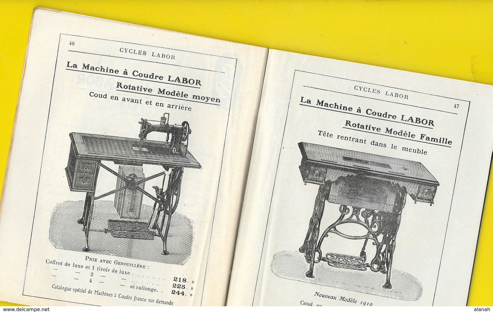 Catalogue 1909 Cycles "LABOR" Machines à coudre Photos Schilles, Godard...48 Pages + Couverture Format 17 x 14 cm env..