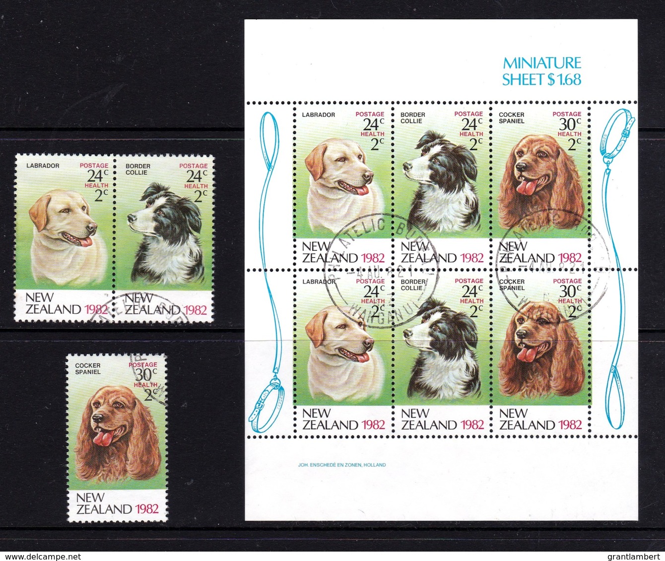 New Zealand 1982 Health - Dogs Set Of 3 + Minisheet Used - Used Stamps