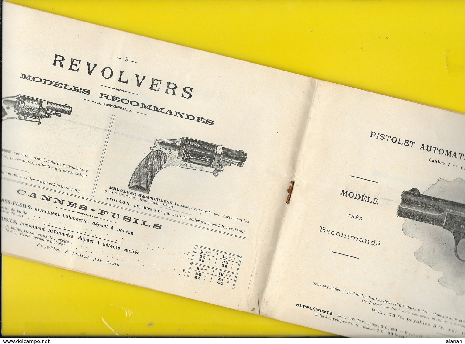 Catalogue  1907 Fusils De Chasse & Revolvers "MALLEVILLE" Libourne  16 Pages + Couverture Format 25 X 15 Cm Env.. - France