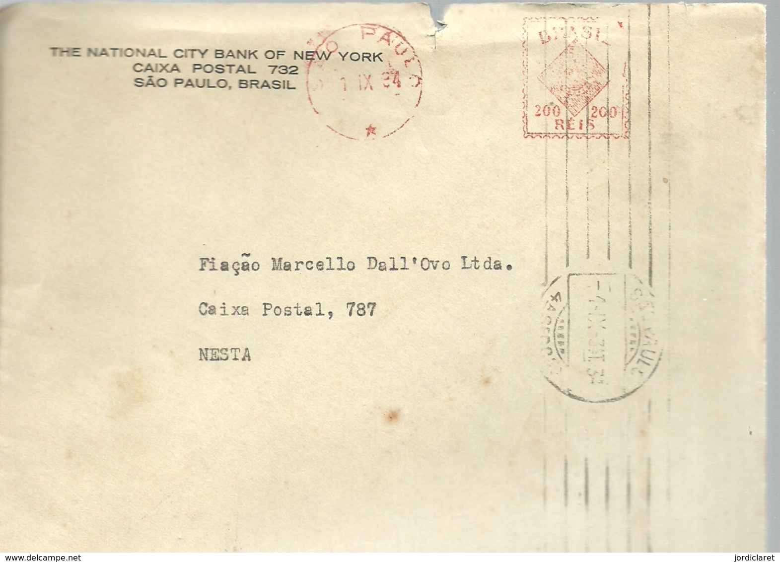 LETTER 1934 SAU PAULO - Cartas & Documentos