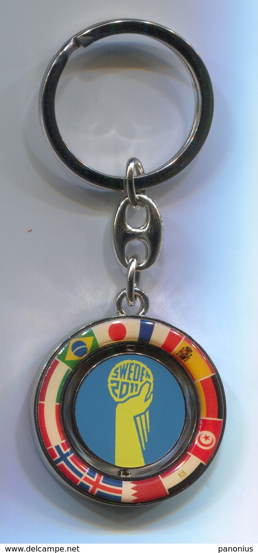 HANDBALL - 22 WORLD CHAMPIONSHIP 2011 SWEDEN OFFICIAL KEYCHAIN KEYRING - Handball