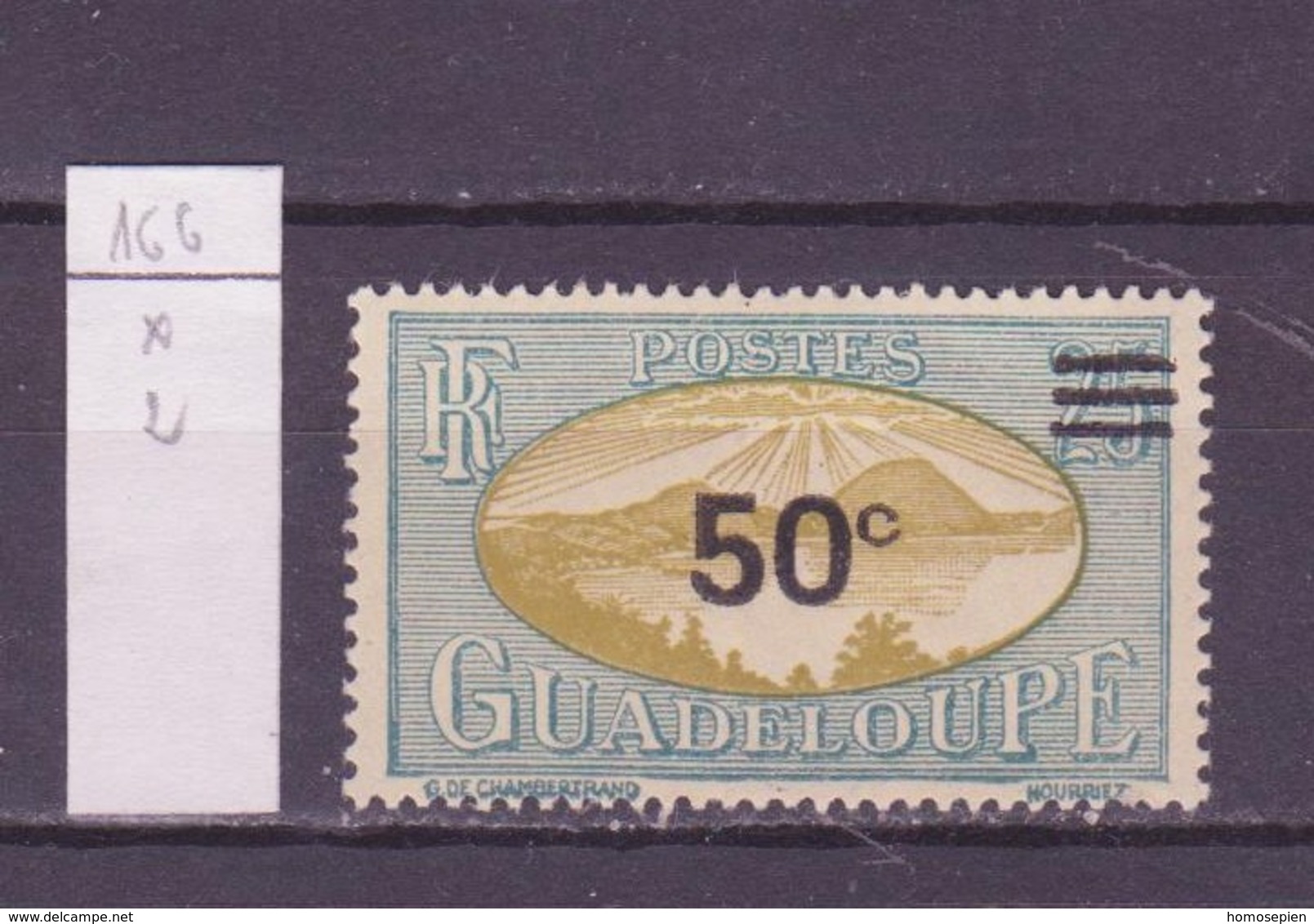 Guadeloupe 1943-44 Y&T N°166 - Michel N°(?) * - 50cs25c La Rade De Saintes - Neufs