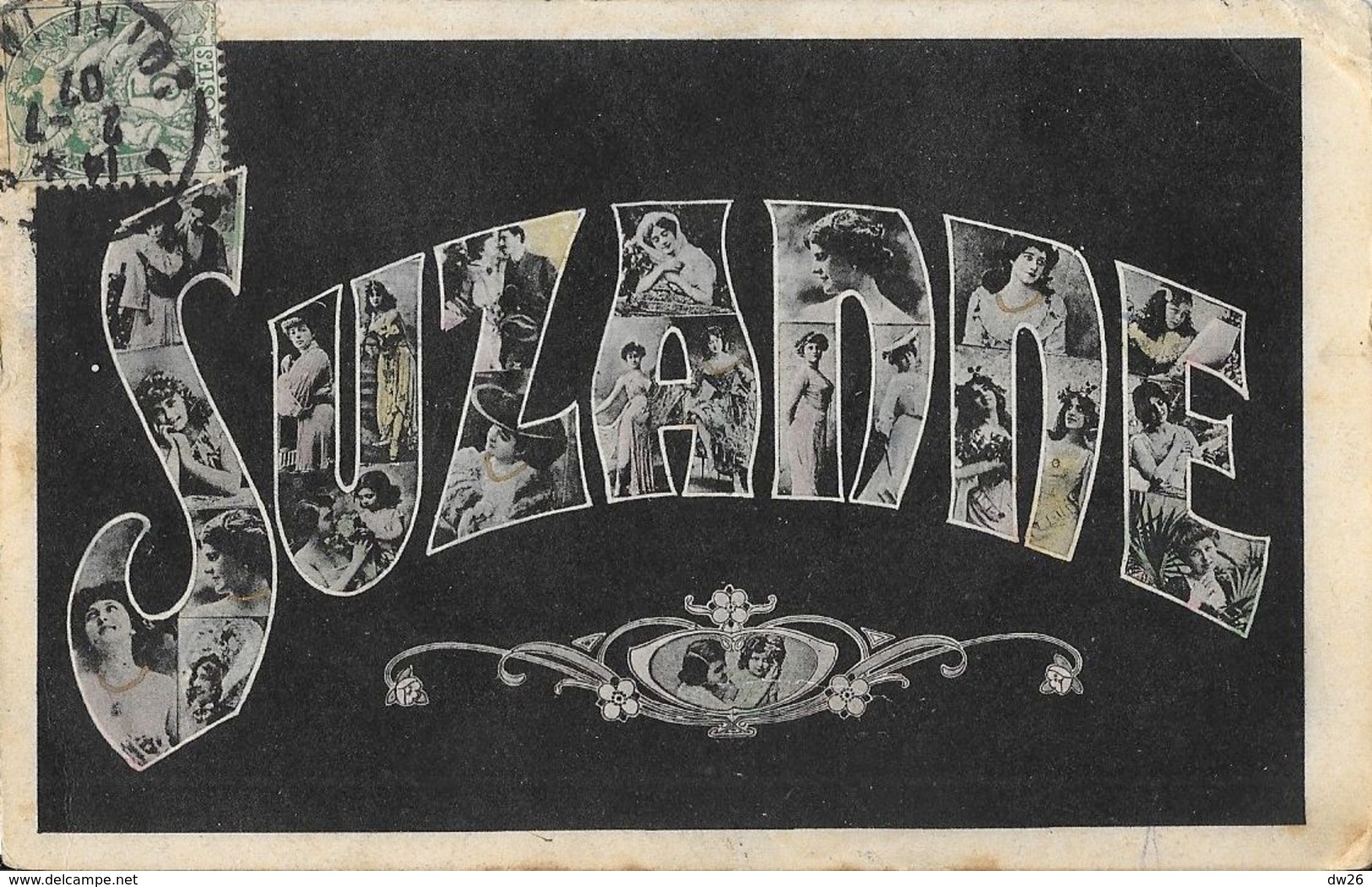Prénom Suzanne - Multivues Femmes (et 1 Homme) Dans Les Lettres - Carte Colorisée - Firstnames