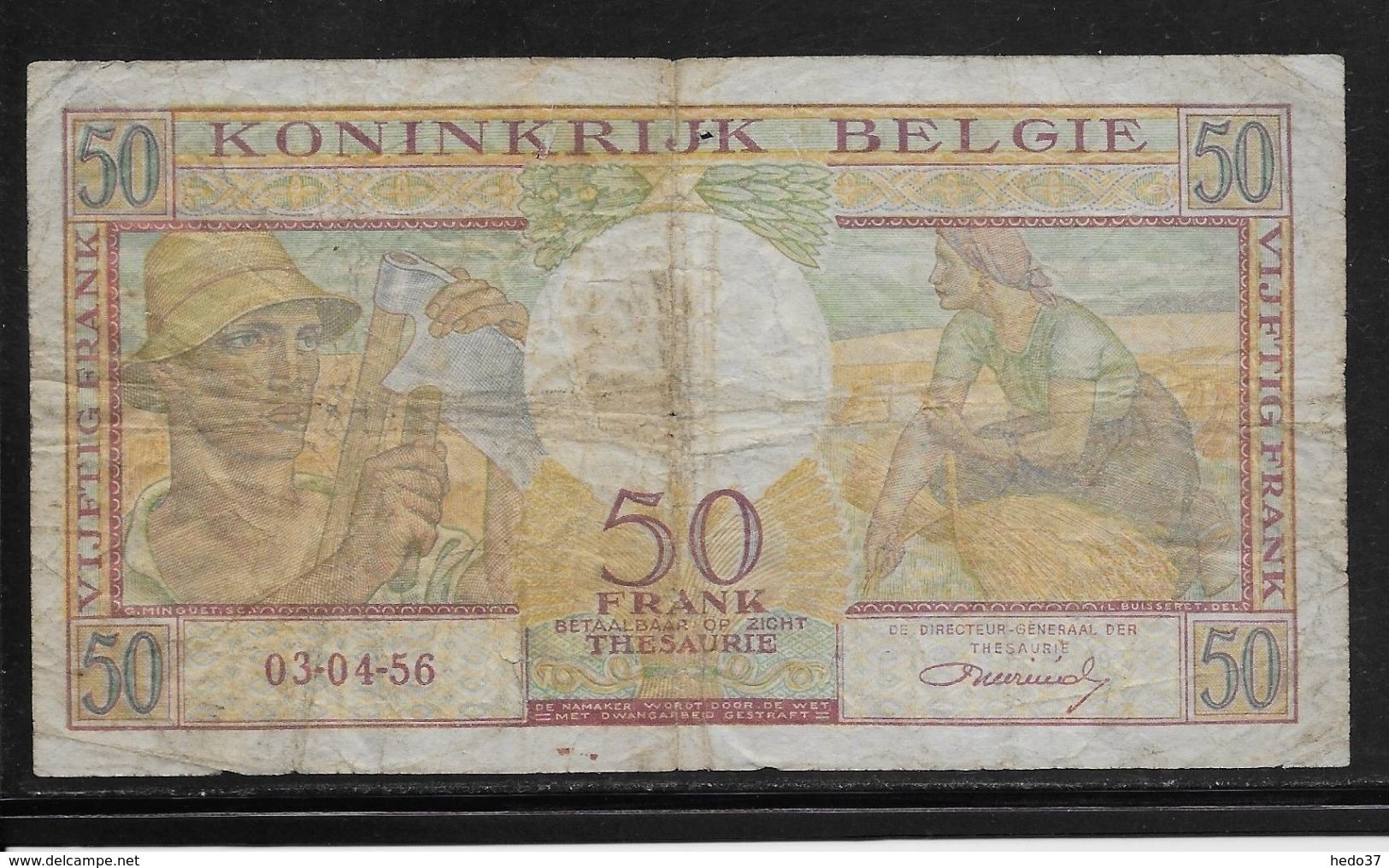 Belgique - 50 Francs  - 3-4-1956 - Pick N°133 - TB - Autres & Non Classés