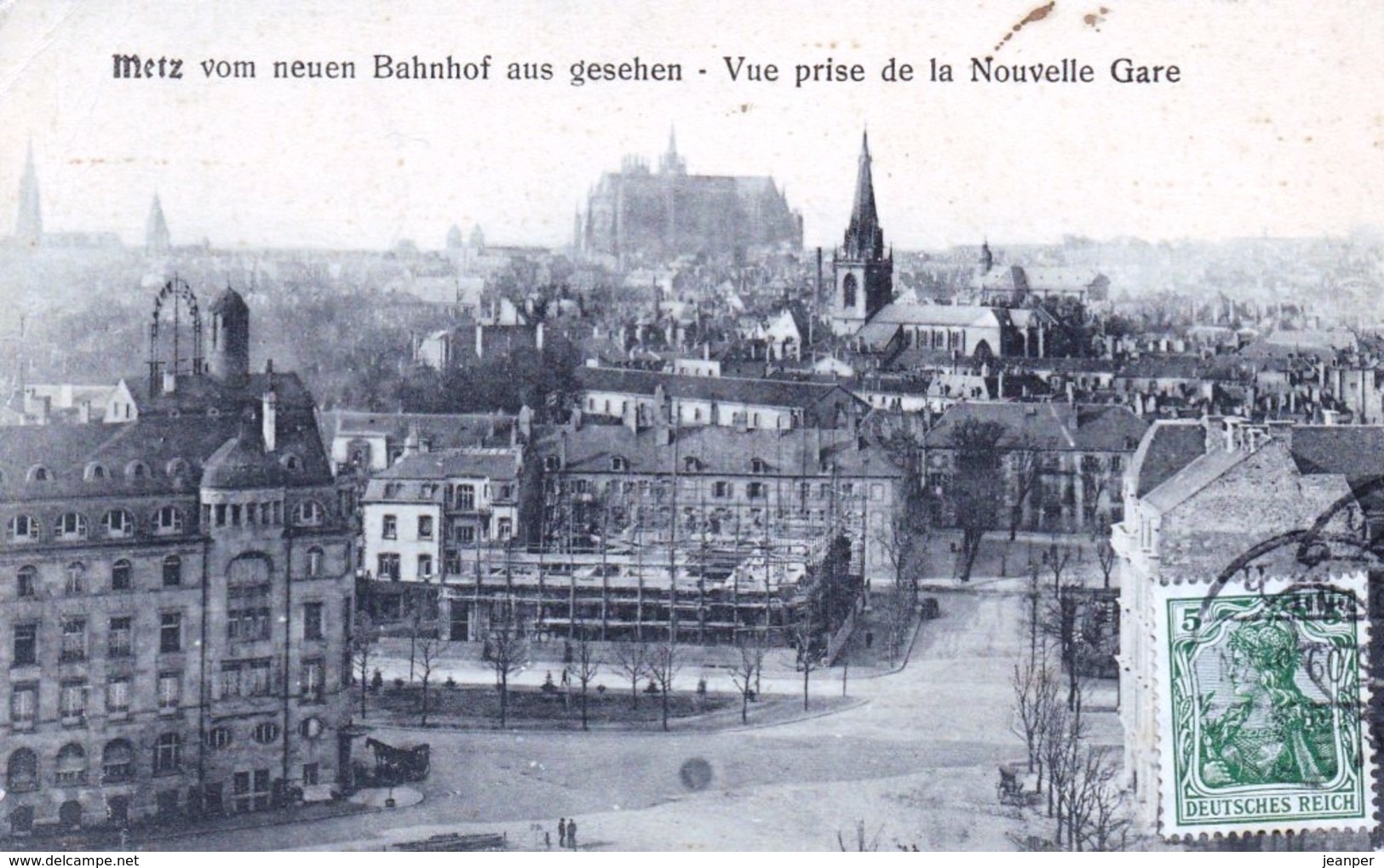 CPA - 57 - METZ - Vue Prise De La Nouvelle Gare 1909 - 2 Scans - Metz