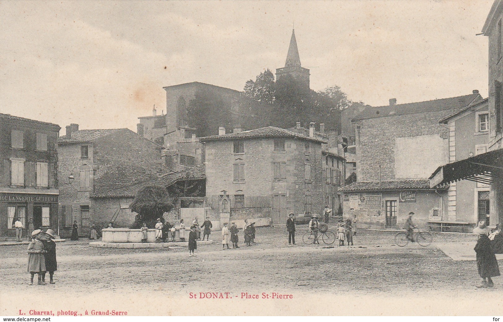 Drome : SAINT-DONAT-sur-L'HERBASSE : Place St-pierre - Animée  ( Précurseur ) - Charvat - - Autres & Non Classés