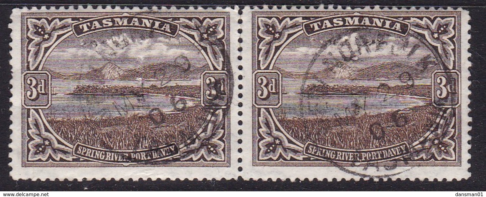 Tasmania 1900 P 14 SG 233 Used Perfin T - Used Stamps