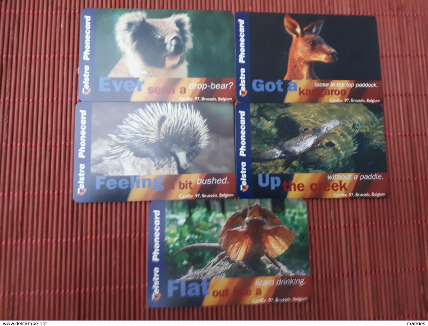 Cardex 95 Nice Set 5 Phonecards (Mint,Neuve) 2 Scans Very Rare - Australië