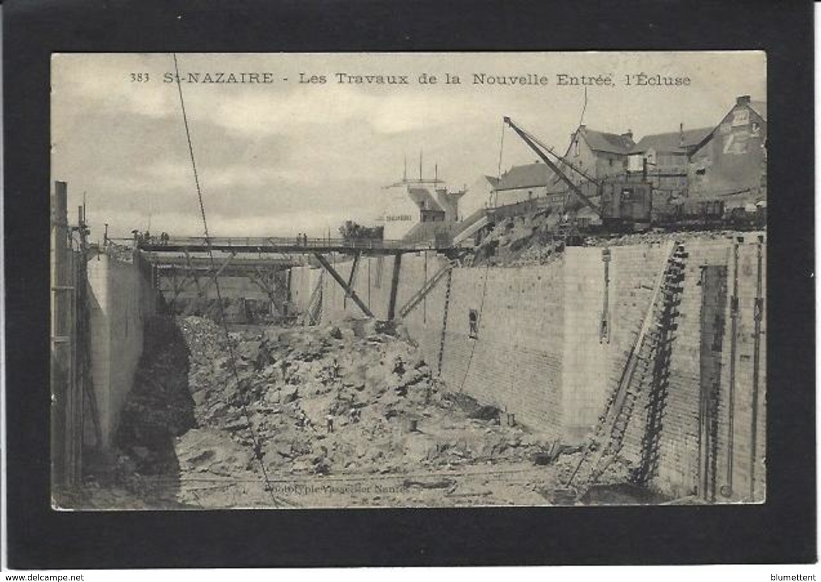 CPA Loire Atlantique 44 Saint Nazaire Circulé Travaux De L'écluse - Saint Nazaire