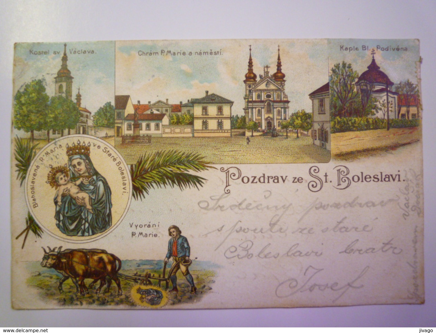 TCHEQUIE  :  POZDRAV Ze St. BOLESLAVI   1902  X - Czech Republic