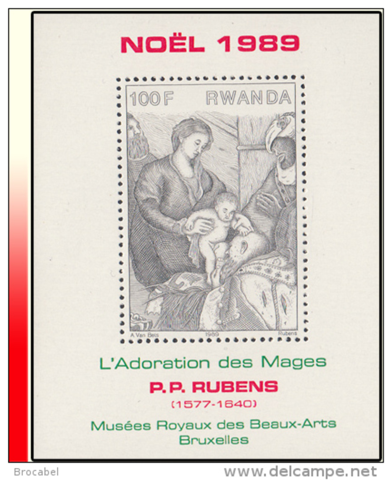 Rwanda BL 103** Noel "L'Adoration Des Mages" Rubens MNH - Unused Stamps