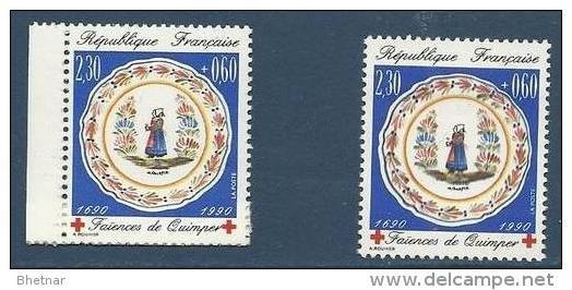 FR YT 2646 & 2646a " Croix-Rouge, 2 Dentelures " 1990 Neuf** - Neufs