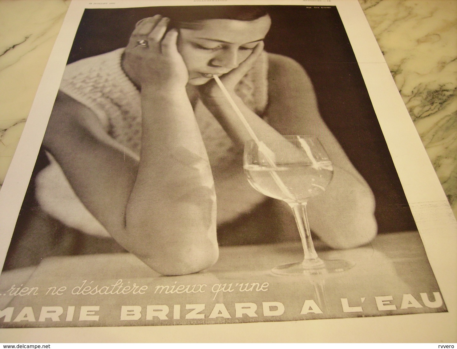 ANCIENNE PUBLICITE  DESALTERE MARIE BRIZARD A L EAU  1937 - Alcools