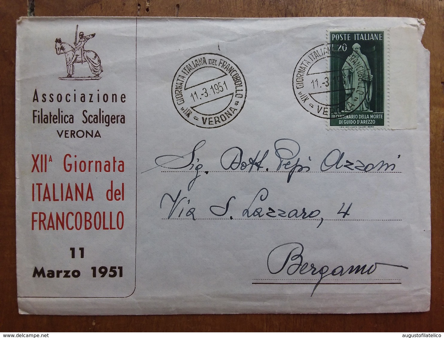 REPUBBLICA - Giornata Del Francobollo Verona 1951 + Spese Postali - FDC