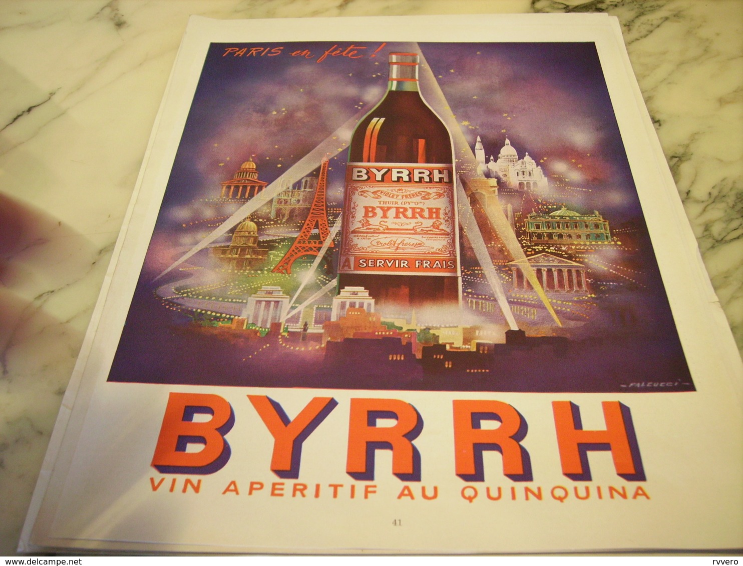 ANCIENNE PUBLICITE APERITIF AU QUINQUINA  BYRRH  1952 - Affiches