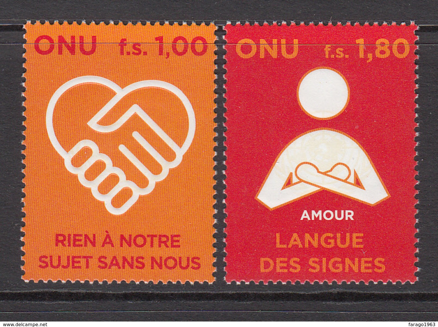 2008 UN Vienna Human Rights For Persons With Disabilities Set Of 2 MNH - Autres & Non Classés