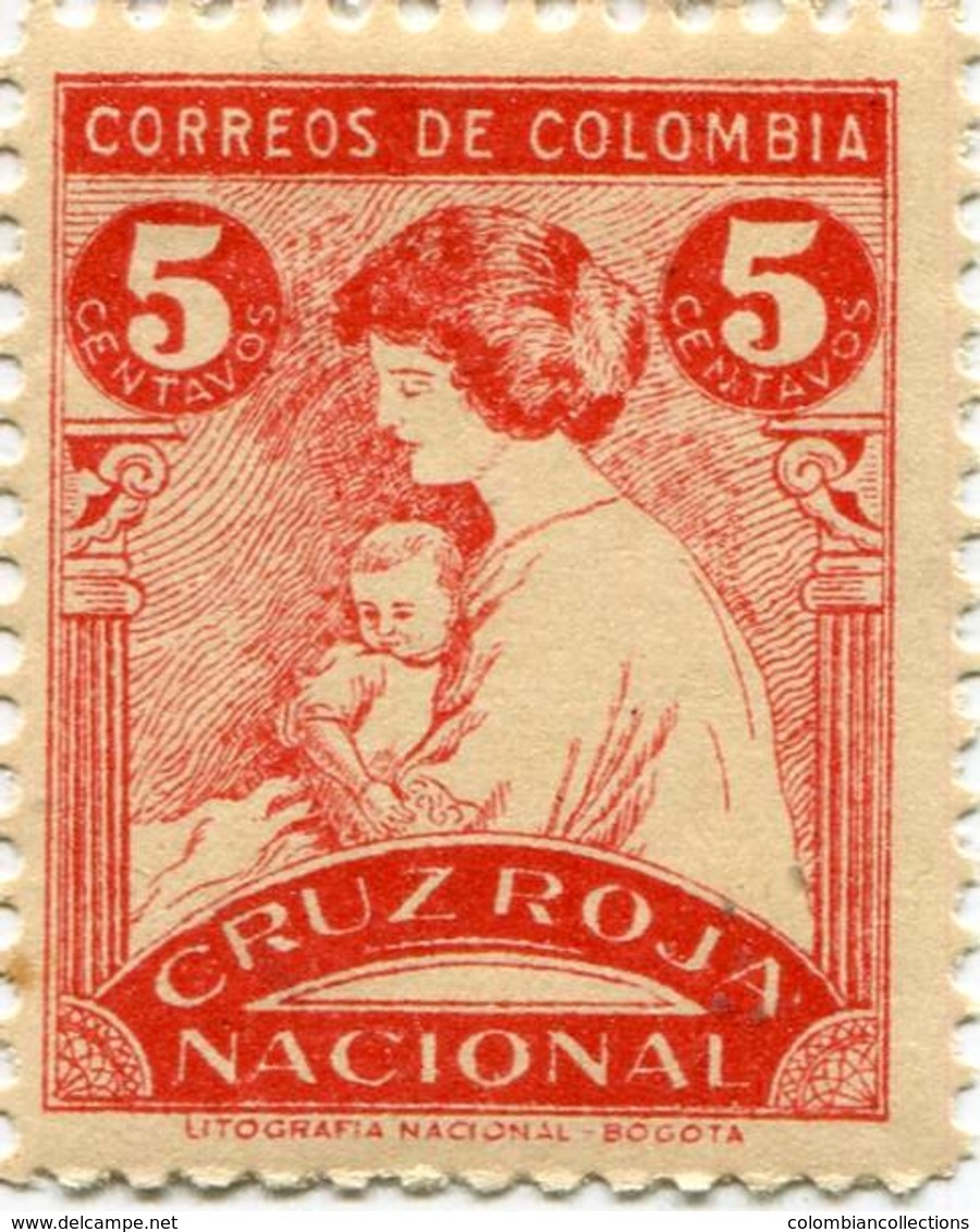 Lote CR2, Colombia, 1937-8, Sello, Stamp, Cruz Roja, Red Cross, Madre, Hijo, Mother, Son - Colombia