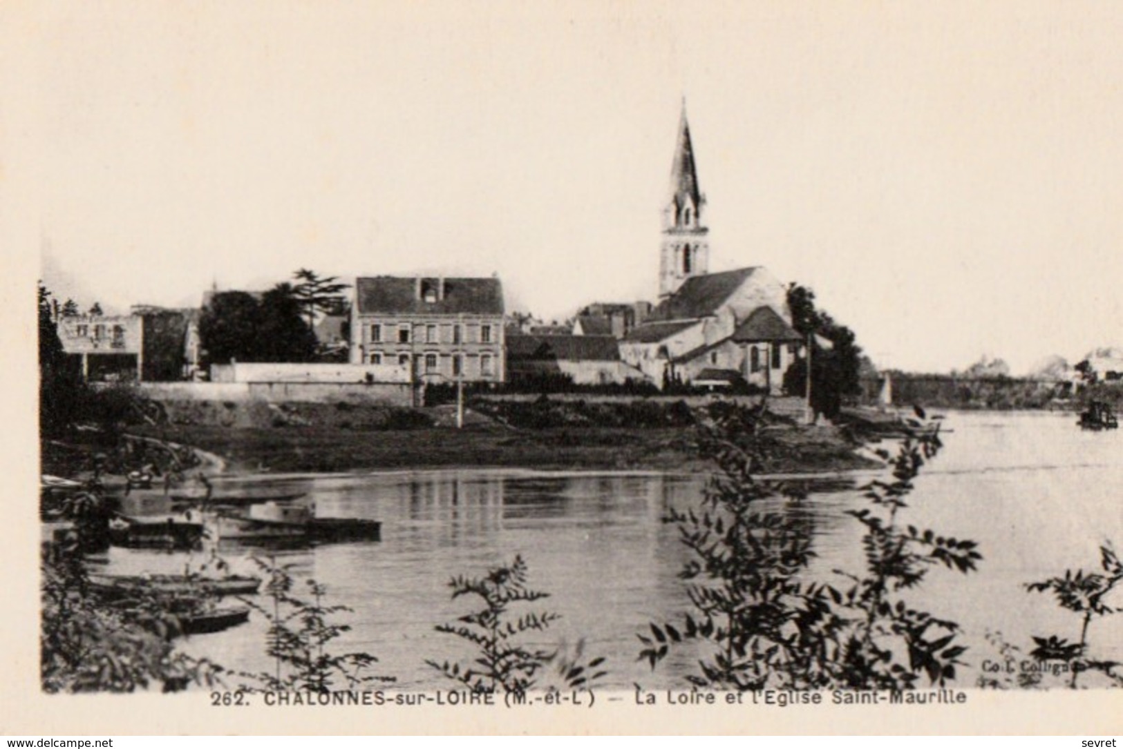 CHALONNES-sur-LOIRE. - La Loire Et L'Eglise Saint-Maurille. Carte RARE - Chalonnes Sur Loire