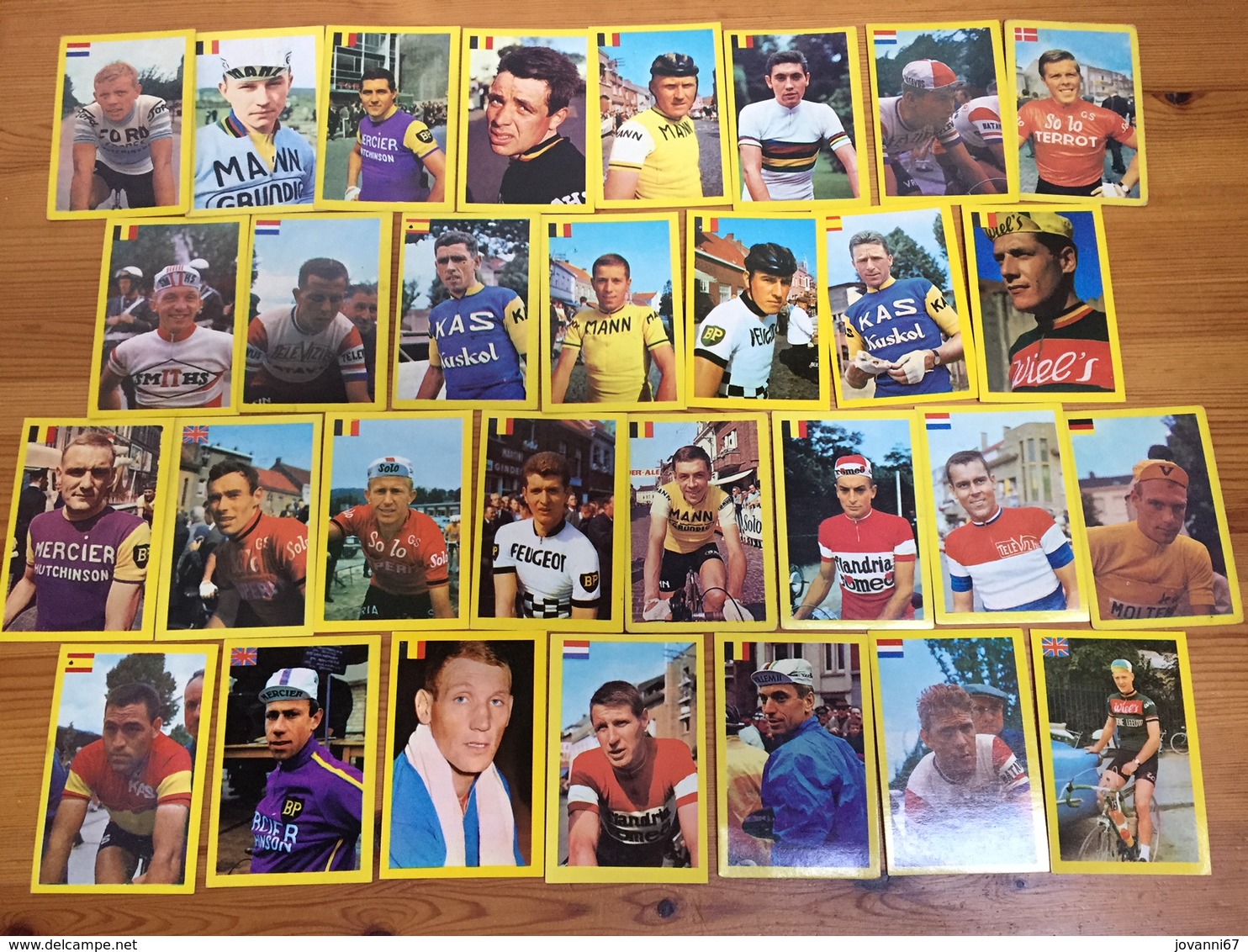 60 Cartes / Cards Monty Chewing Gum 1968 - Complete Set - Cyclists - Cyclisme - Ciclismo - Radsport