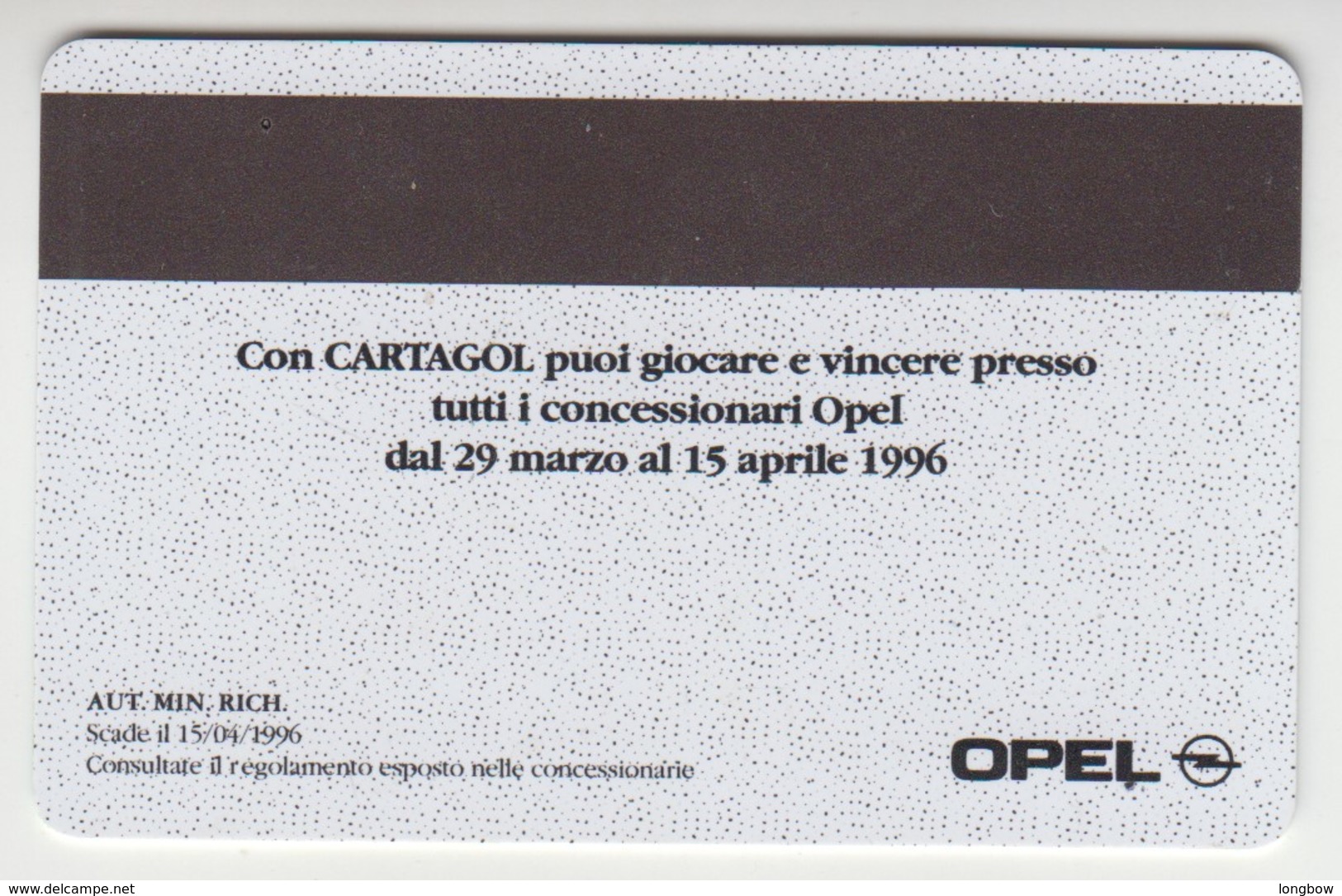 CartaGol Opel Euro 96 - Altri & Non Classificati