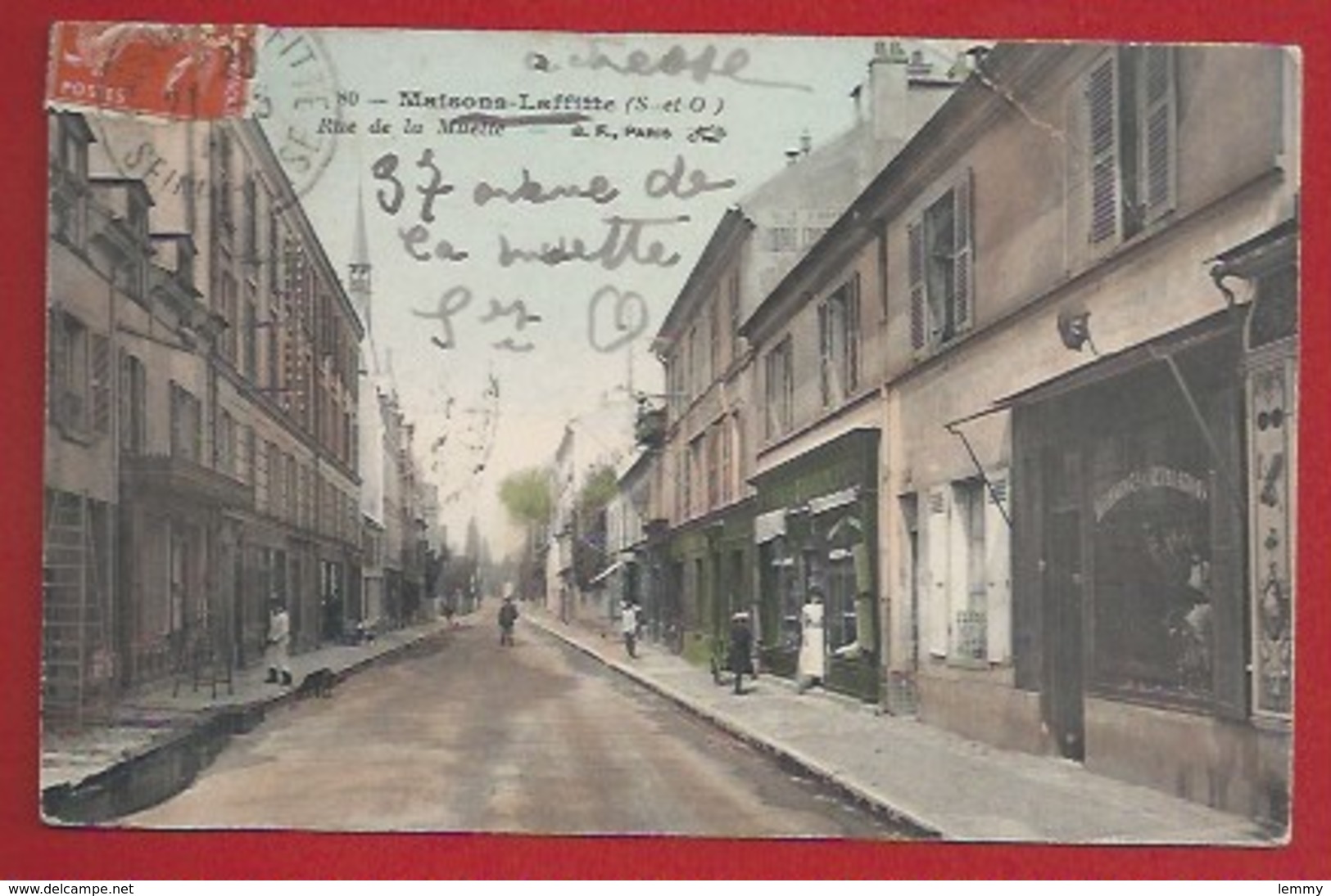 78 - MAISONS-LAFFITTE - RUE DE LA MUETTE - COMMERCES- RECOUVRAGES, RÉPARATIONS... 1910 - Maisons-Laffitte