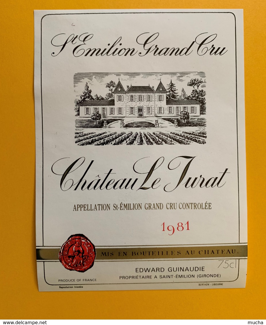 9502  - Château Le Jurat  1981 Saint Emilion - Bordeaux