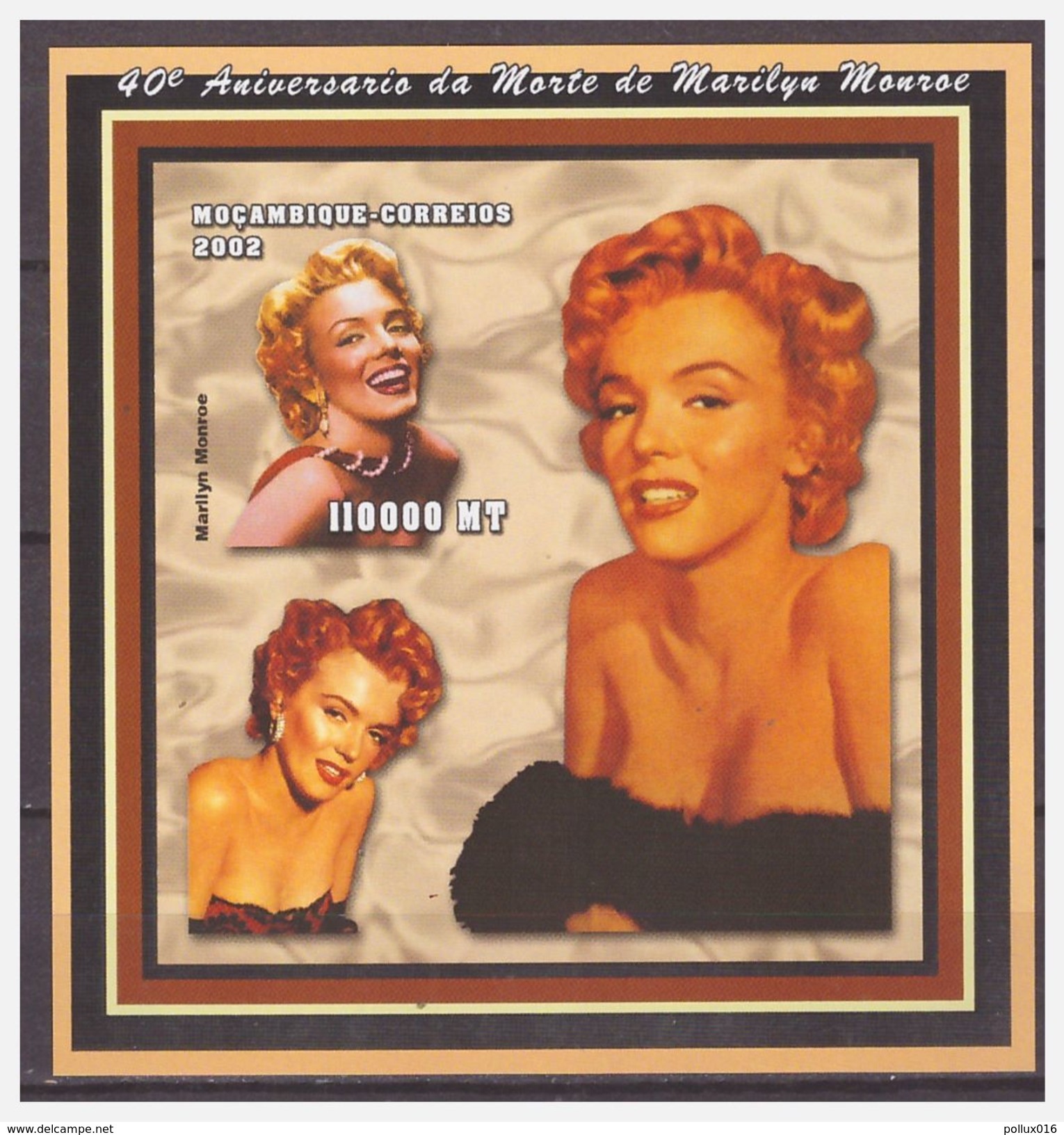 0449 Mozambique 2002 Marilyn Monroe S/S MNH Imperf - Cinema