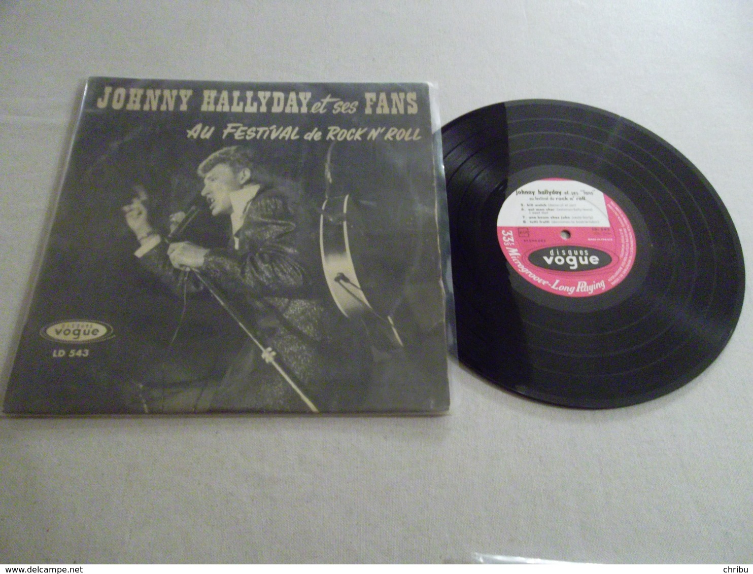 VINYLE 33 T JOHNNY HALLYDAY ET SES FANS AU FESTIVAL DE ROCK N'ROLL  VOGUE LD 543 - Rock