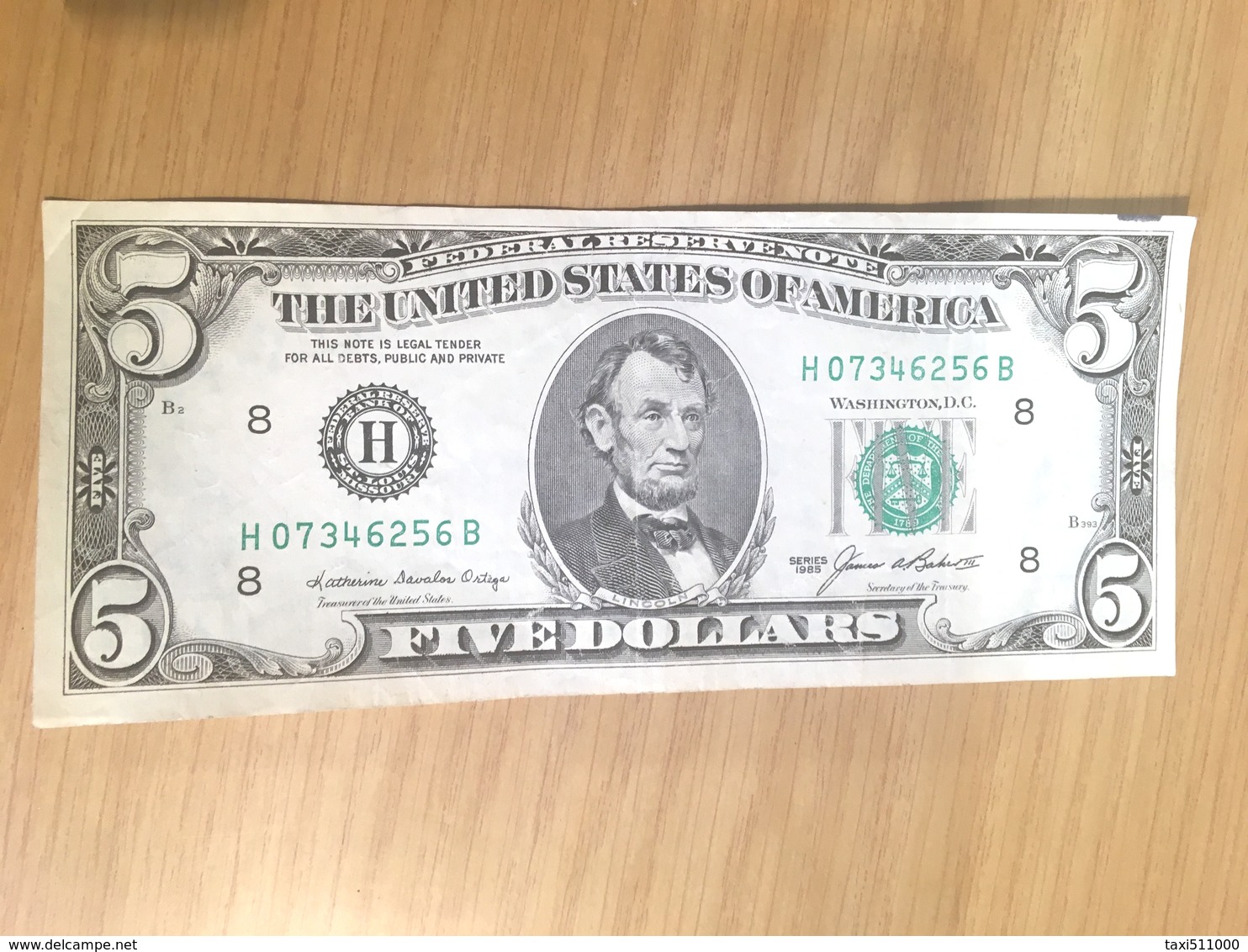 1 Billet De Cinq  Dollar   LINCOLN Series 1985 - Billets De La Federal Reserve (1928-...)