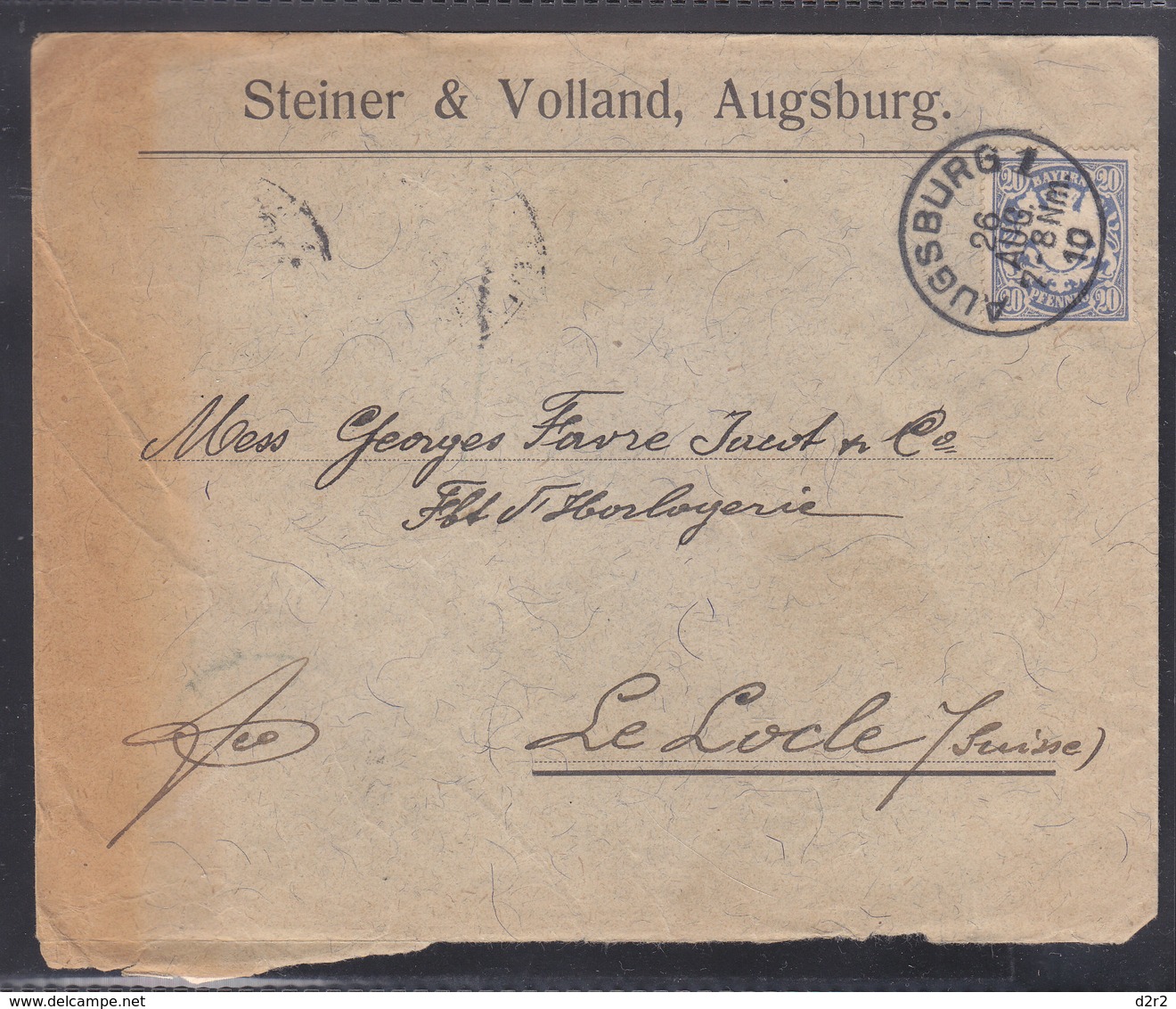 LETTRE DE 1910 POUR LA SUISSE - ( LE LOCLE) - SUPERBE CACHET - V/IMAGE - Lettres & Documents