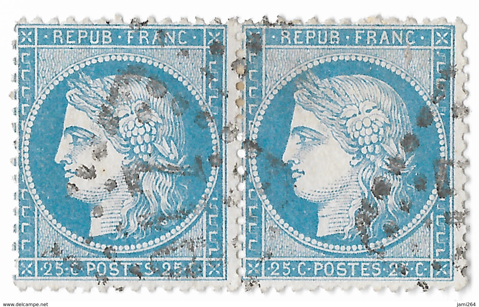 TIMBRE N)  60/1 PAIRE  22/23 A2; ; ASSEZ RARE;TTB - 1871-1875 Cérès