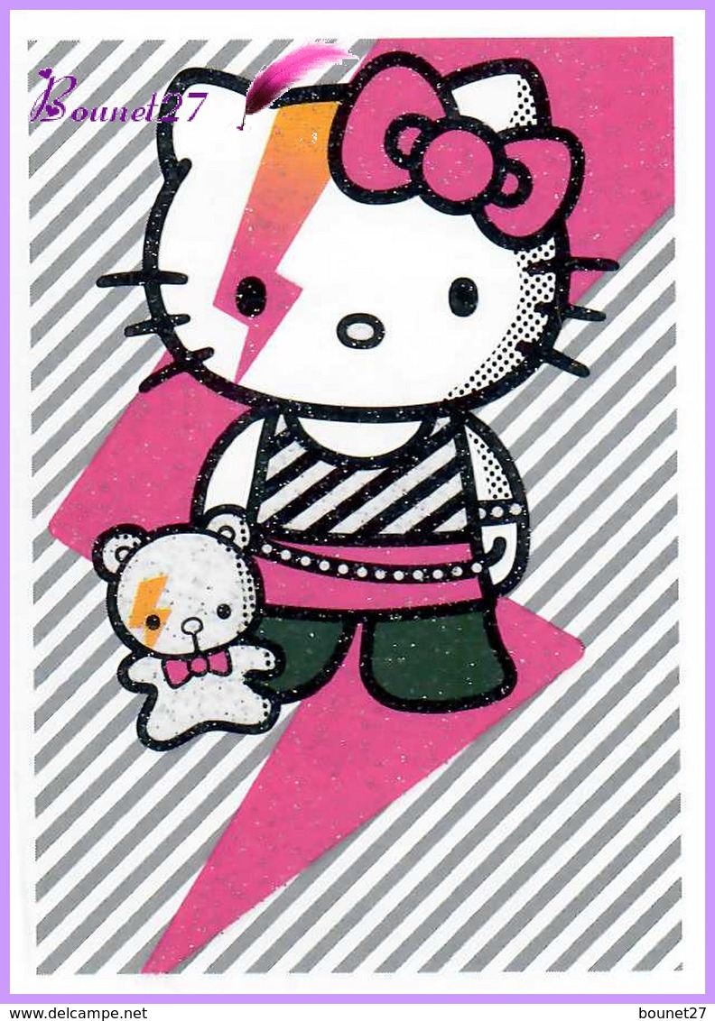 Vignette Autocollante PANINI De 2011 " HELLO KITTY Image N° 107 Pailletée " Pour L'album B-COOL - Autres & Non Classés