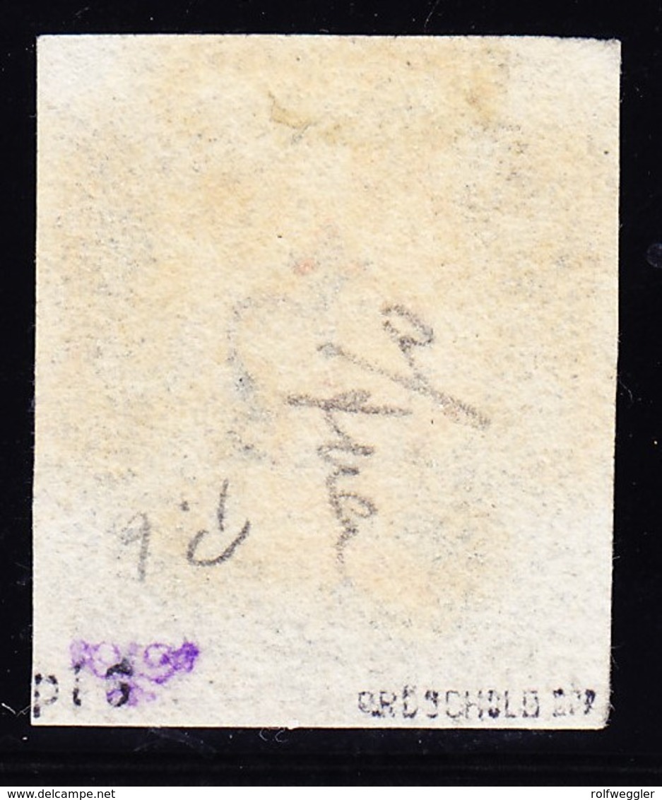 SG#1 One Penny Black Vollrändig - Roter Zentrierter Malteserkreuz Stempel - Platte 6 - Gebruikt